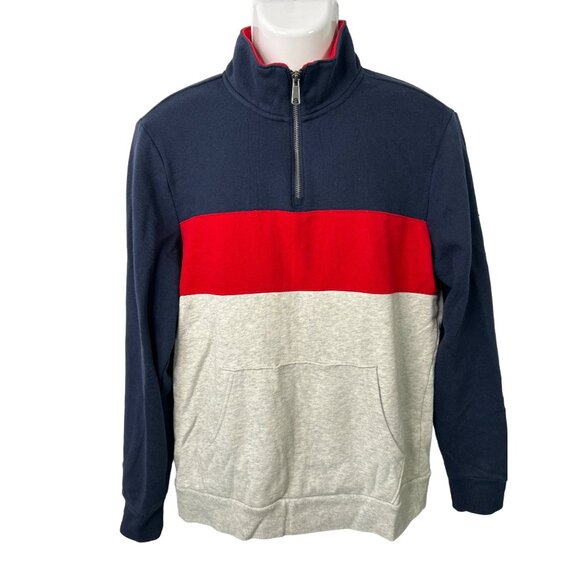 2/$30‎ Old Navy Active Jacket Mens Hooded Pockets 1/4 Zip Color Block size M - Picture 1 of 9